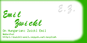 emil zwickl business card